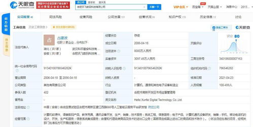 訊飛數碼關聯公司注冊資本大幅提升至8000萬，加速計算機軟件開發業務布局